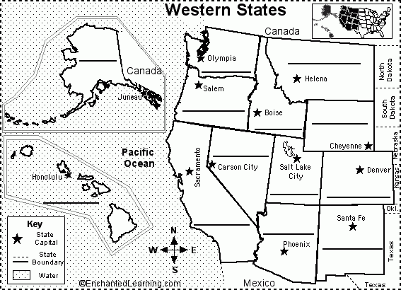 Blank Map Of West Region States Blank Map Of West Region States