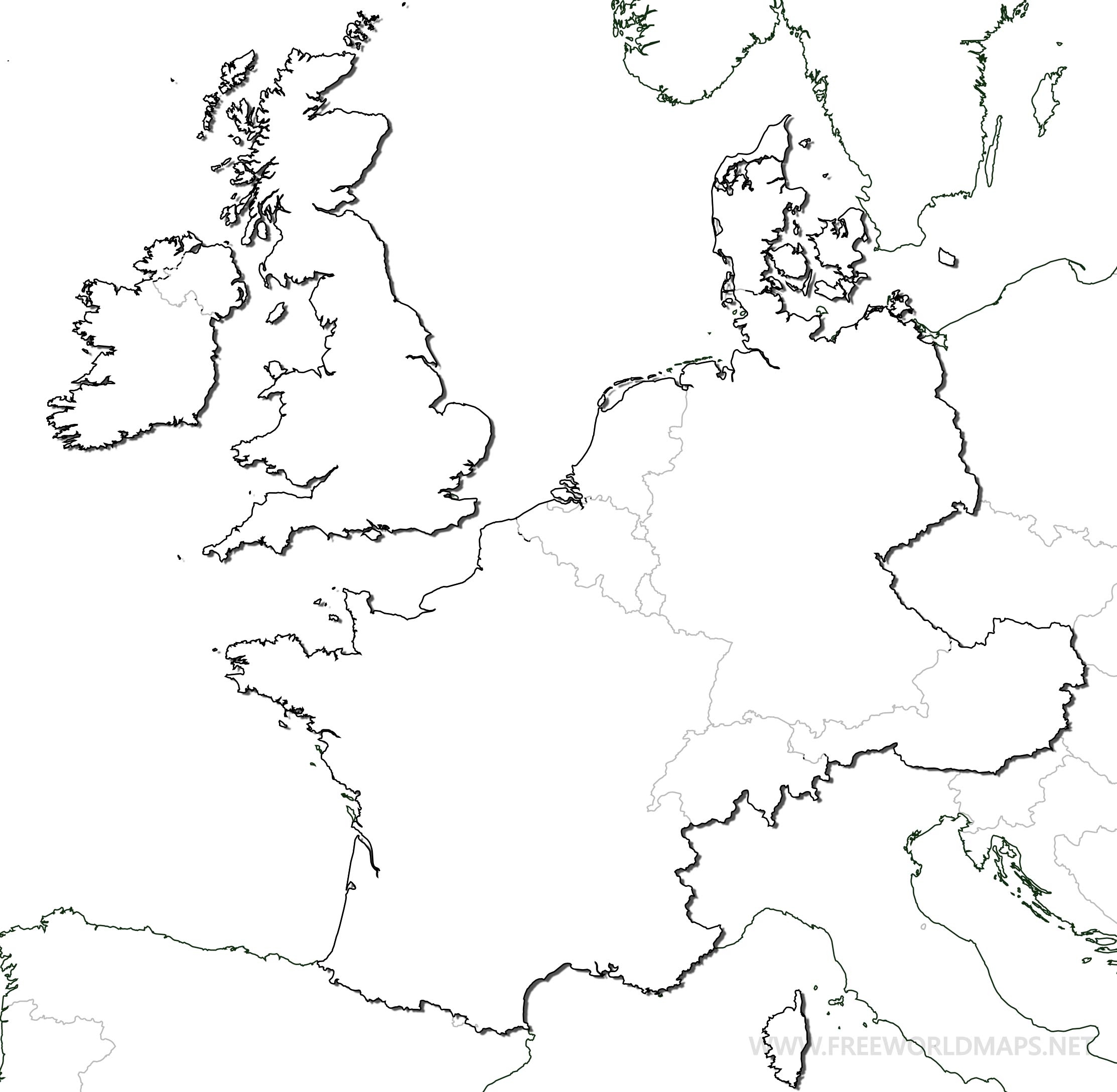 Blank Map Of Western Europe San Antonio Map