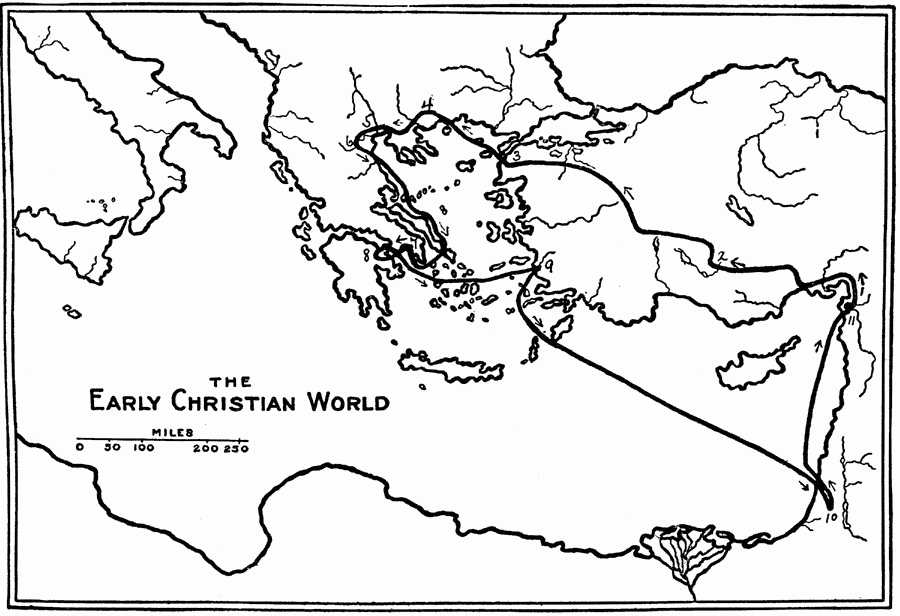 Blank Map Pauls Missionary Journeys Sketch Coloring Page