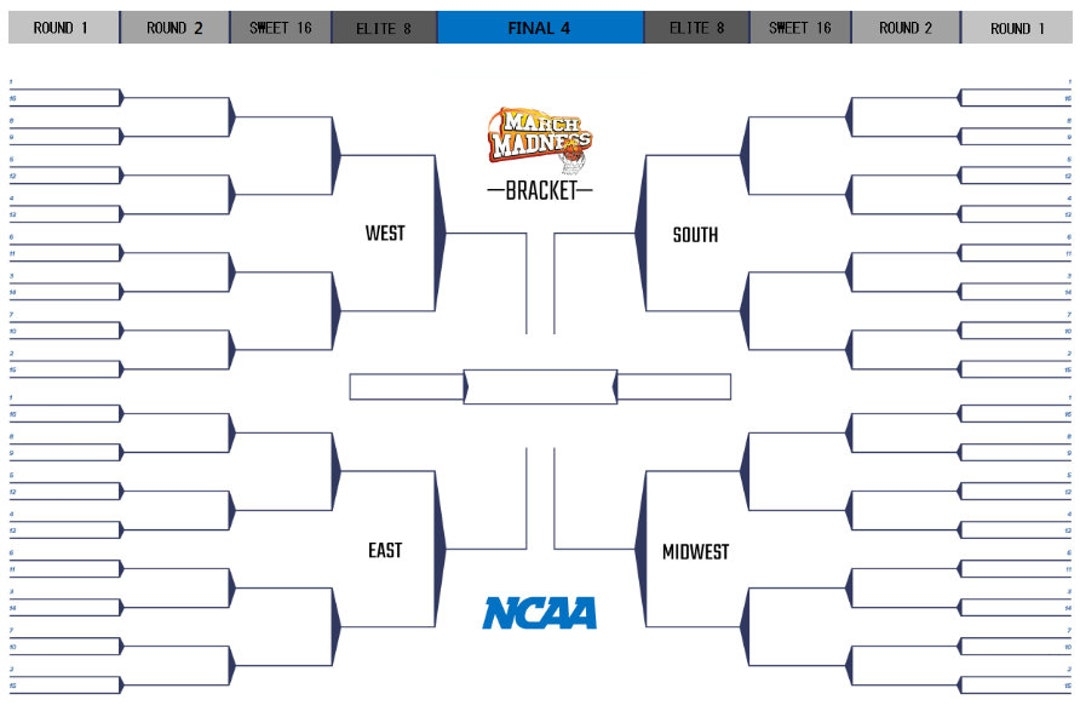 Blank March Madness Digital Printable Basketball Bracket Teams Form Etsy Blank March Madness Digital Printable Basketball Bracket Teams Form Etsy
