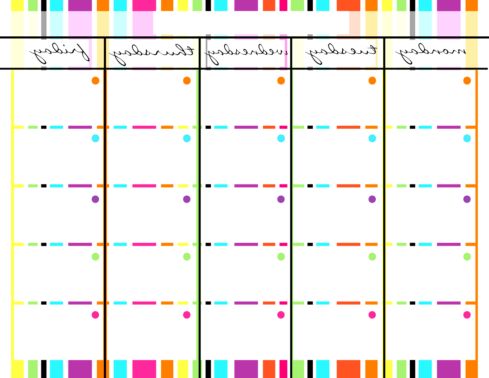 Blank Monday Through Friday Calendar Printable Templates Free