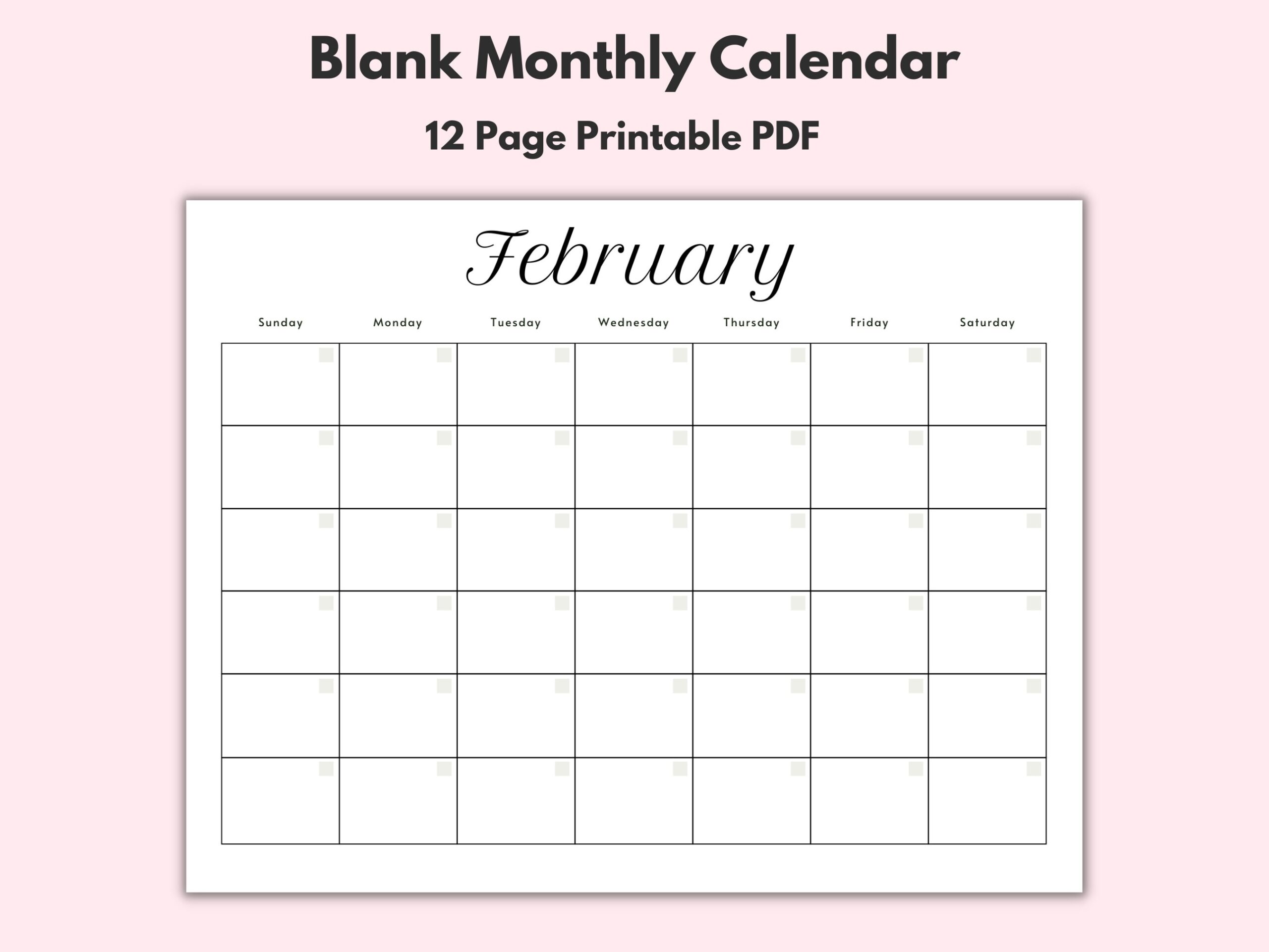 Blank Monthly Calendar Printable Calendar Templates Heidi Fields