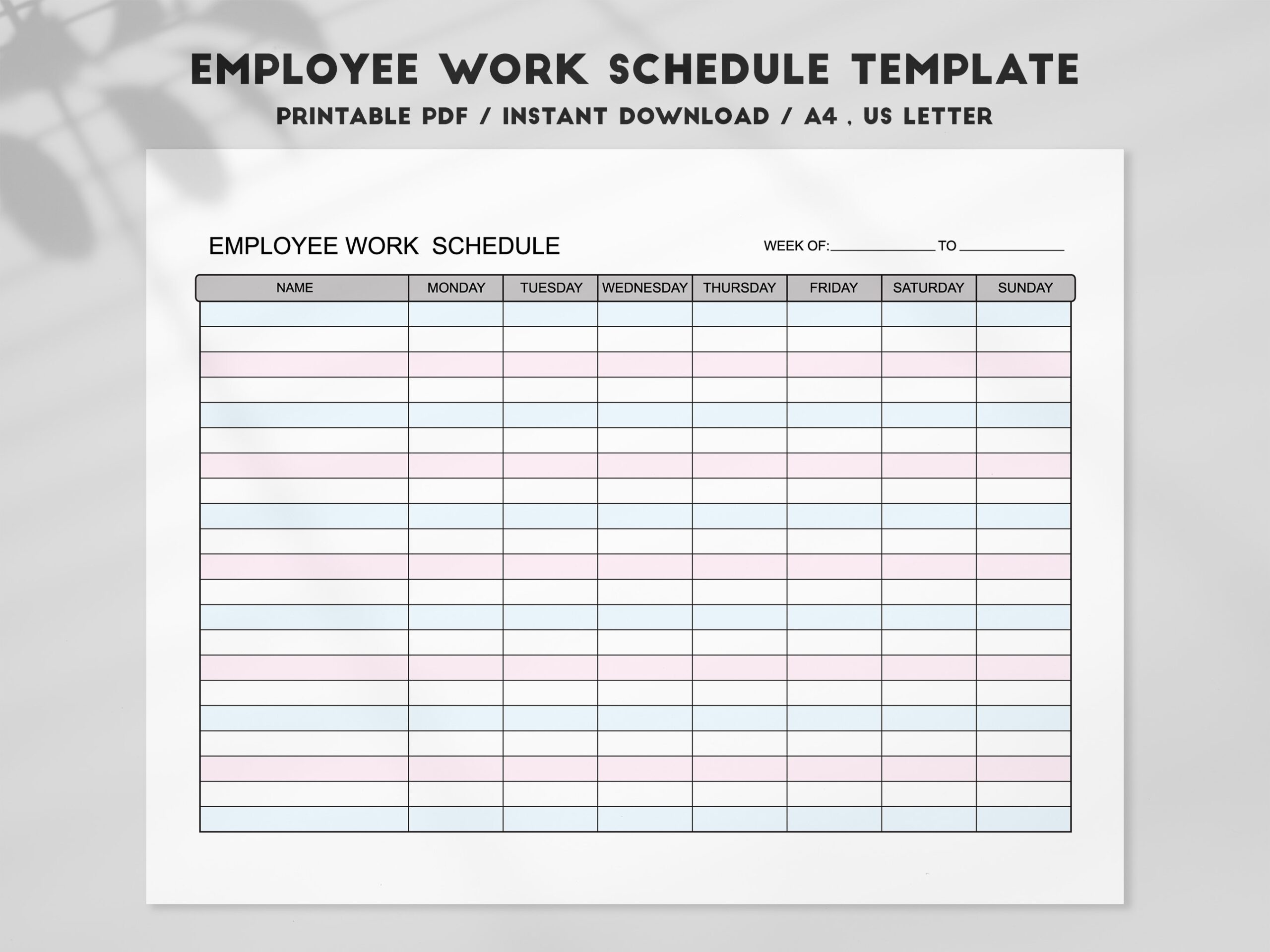 Blank Monthly Work Schedule Template Blank Monthly Work Schedule Template
