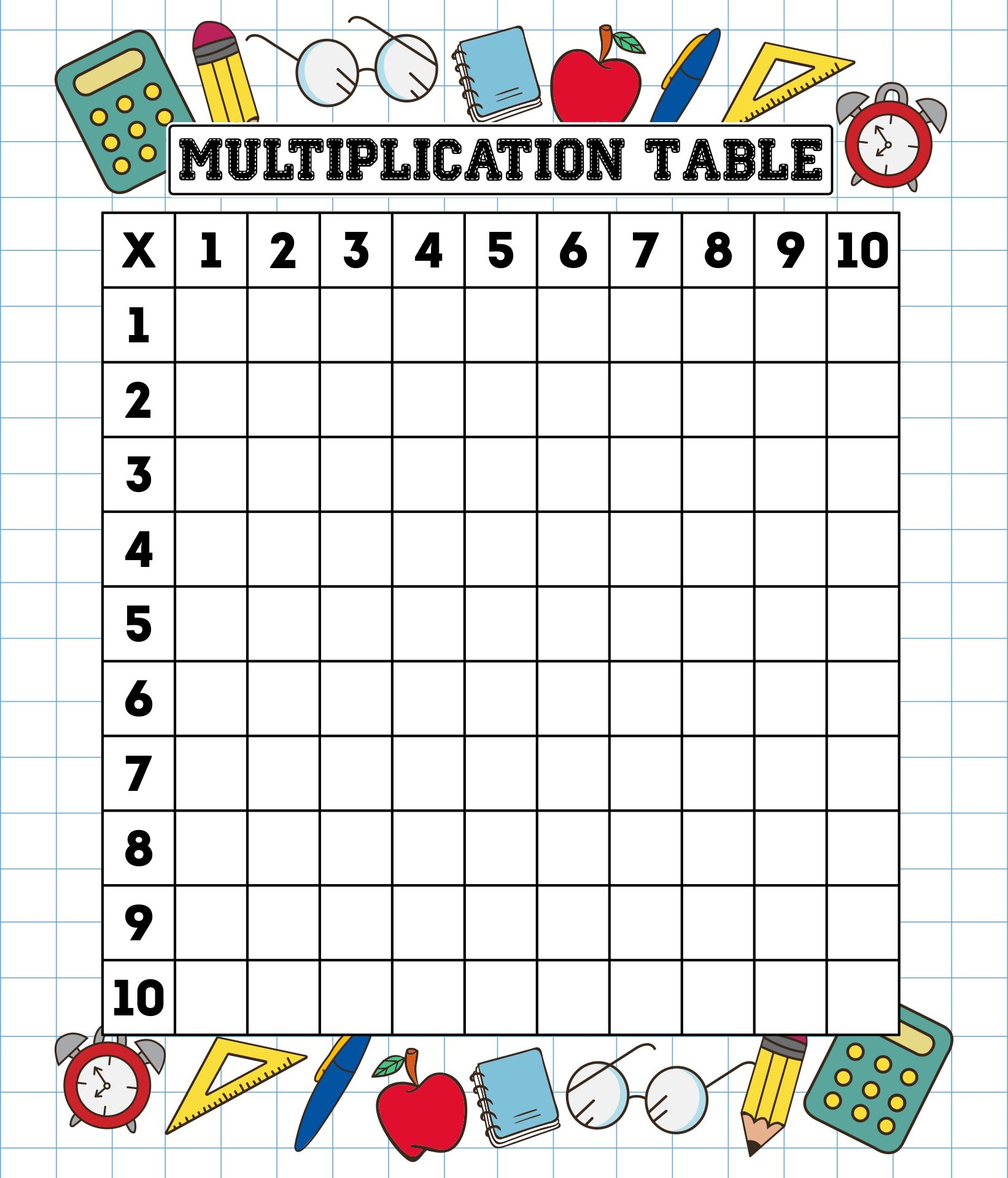Blank Multiplication Table Worksheet 10 Free PDF Printables Printablee