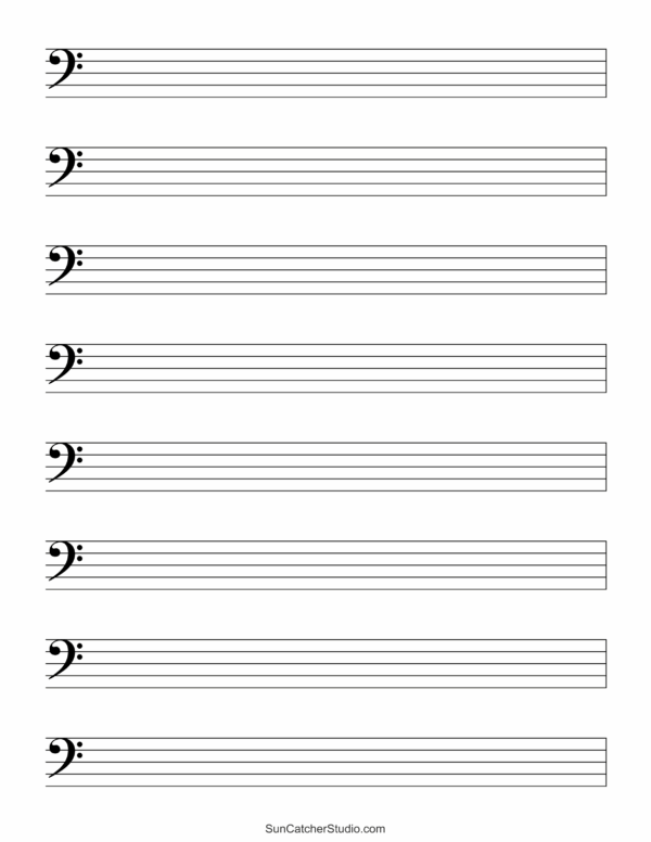 Blank Sheet Music Bass Clef Printable Template