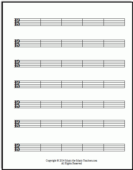 Printable Blank Sheet Music Alto Clef