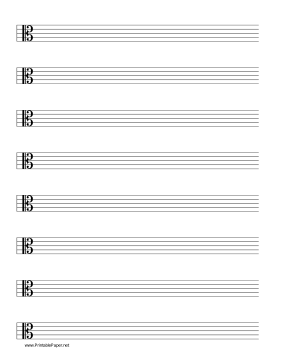Blank Music Staff Alto Clef