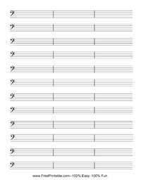 Blank Music Staff Bass Clef Blank Music Staff Bass Clef