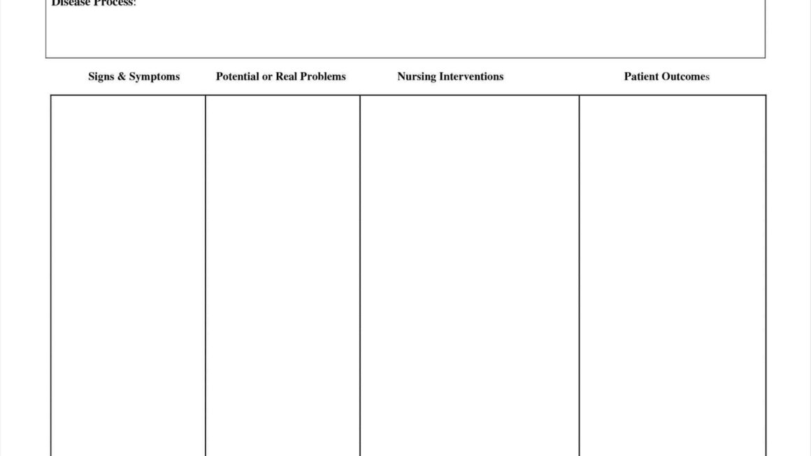 Blank Nursing Care Plan Template