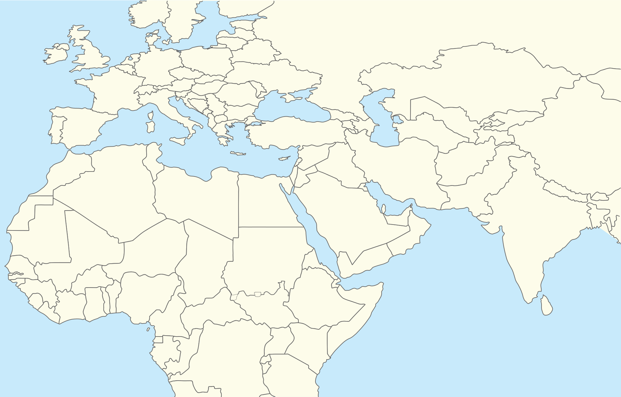 Blank Outline Map Of Europe And Middle East Blank Outline Map Of Europe And Middle East
