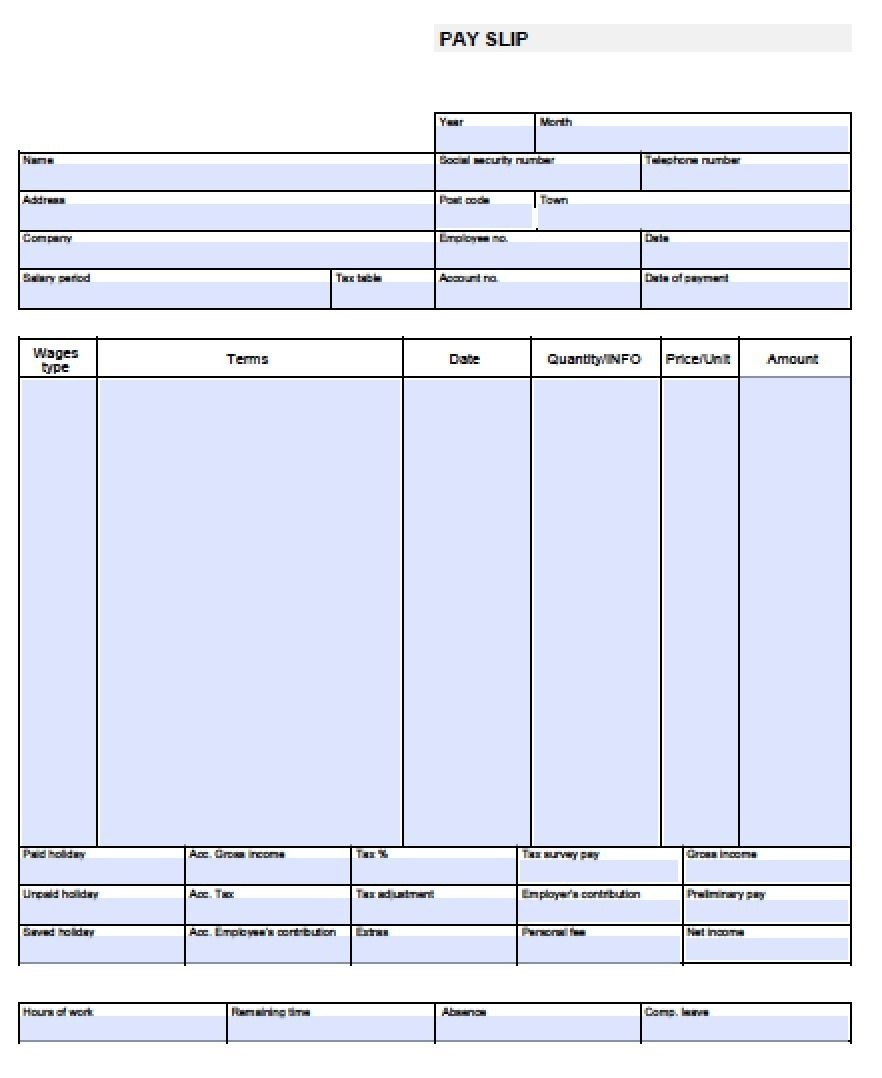 Blank Paycheck Stub Template Blank Paycheck Stub Template