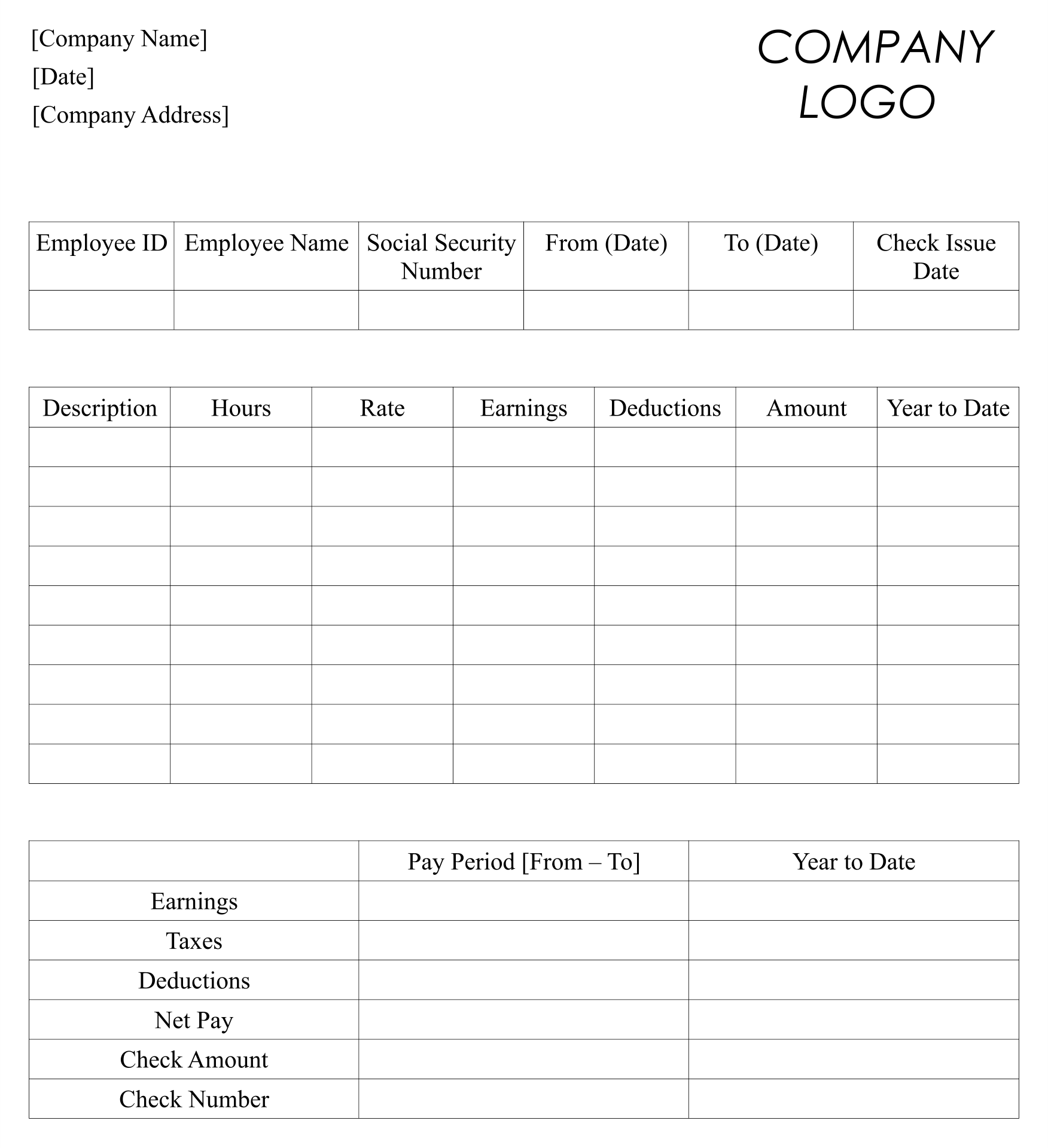 Blank Paycheck Stubs 10 Free PDF Printables Printablee Blank Paycheck Stubs 10 Free PDF Printables Printablee