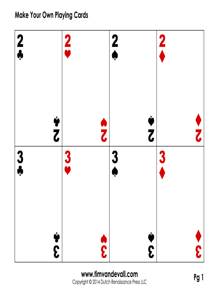 Printable Grid Of Nine Blank Playing Cards