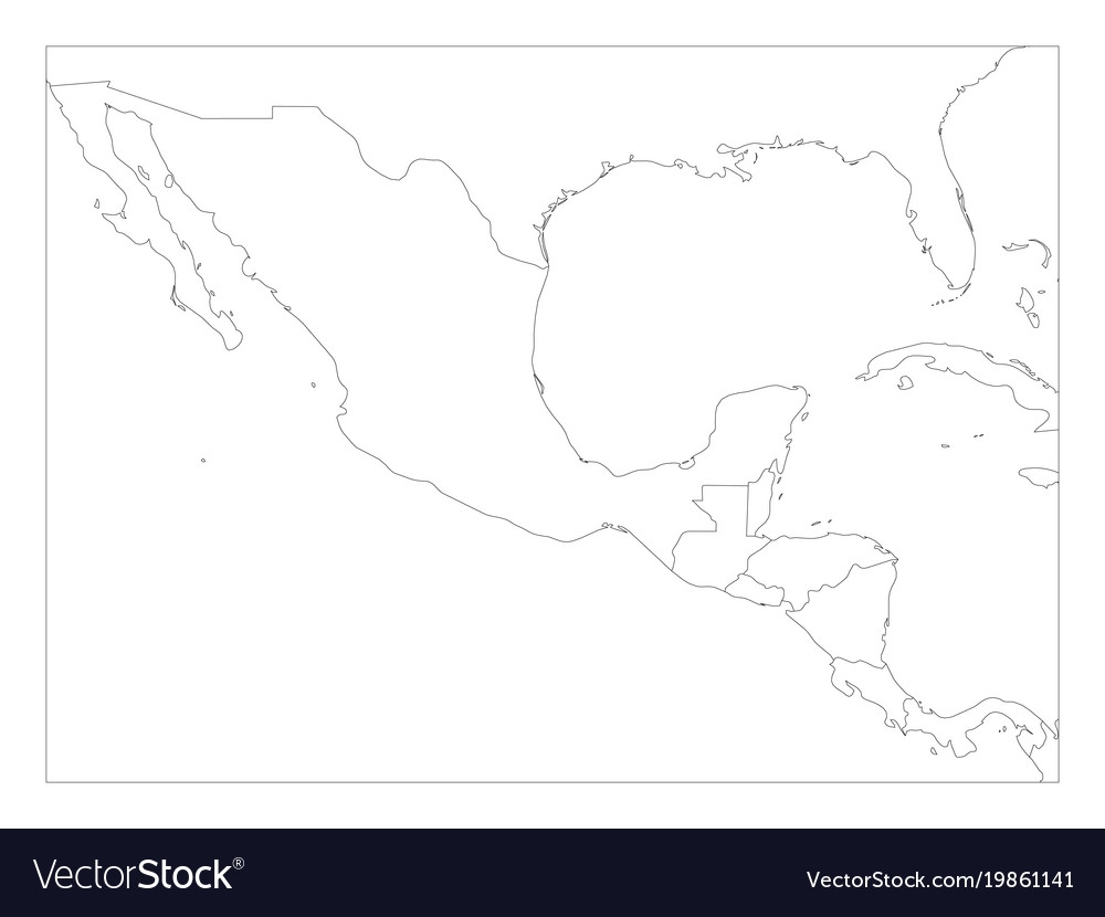 Blank Political Map Of Central America And Mexico Vector Image