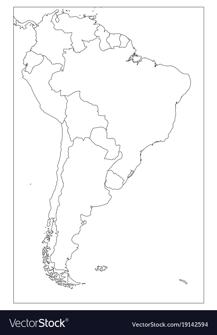 Blank Political Map Of South America Simple Flat Vector Image Blank Political Map Of South America Simple Flat Vector Image