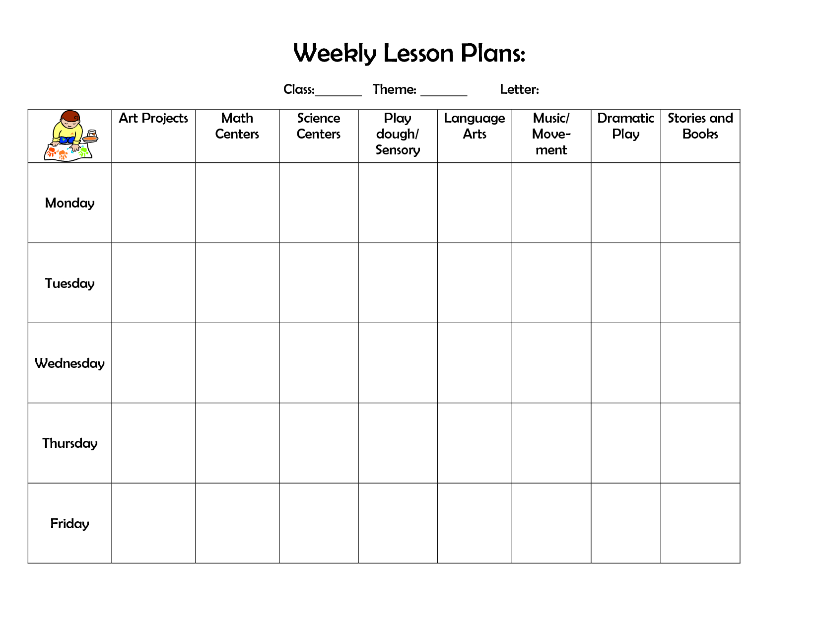 Blank Preschool Lesson Plan Template CC Alcala Norte Blank Preschool Lesson Plan Template CC Alcala Norte