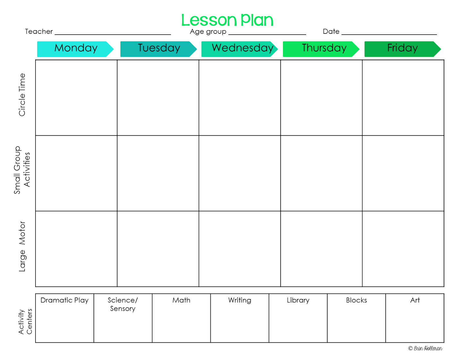 Printable Blank Lesson Plans For Preschool Printable Blank Lesson Plans For Preschool
