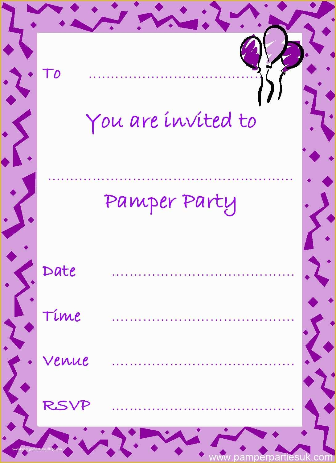 Blank Printable Birthday Invitations Blank Printable Birthday Invitations