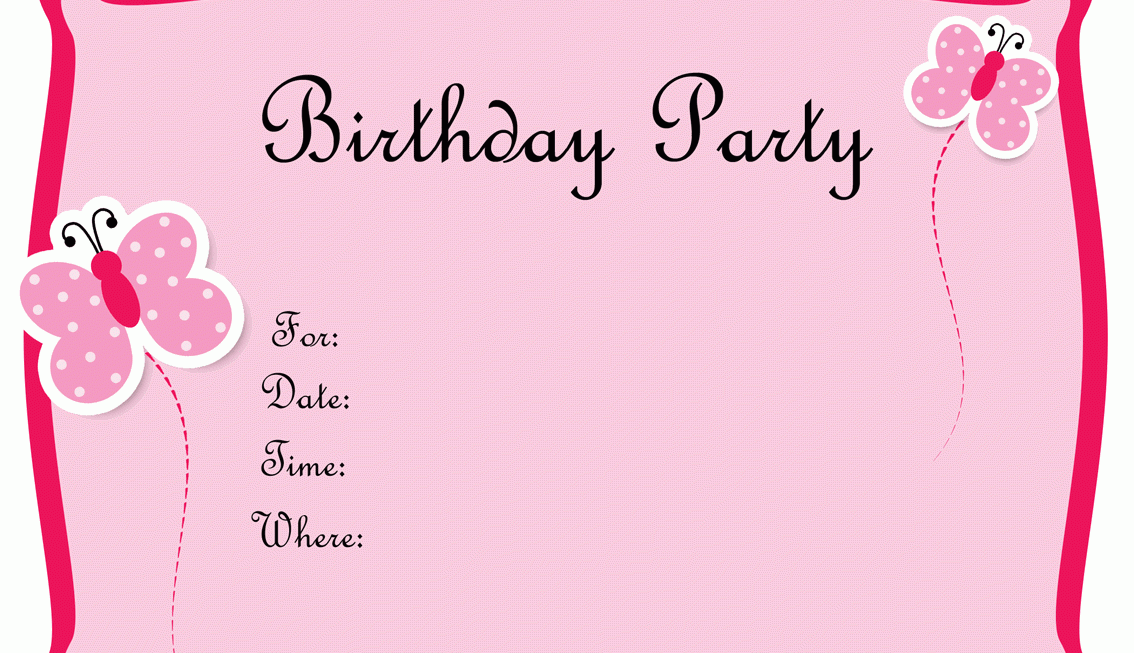 Blank Printable Birthday Invitations