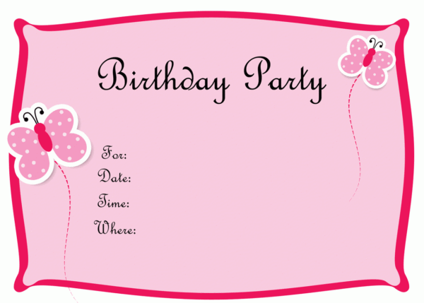 Till Birthday Invitations Printables  Blank