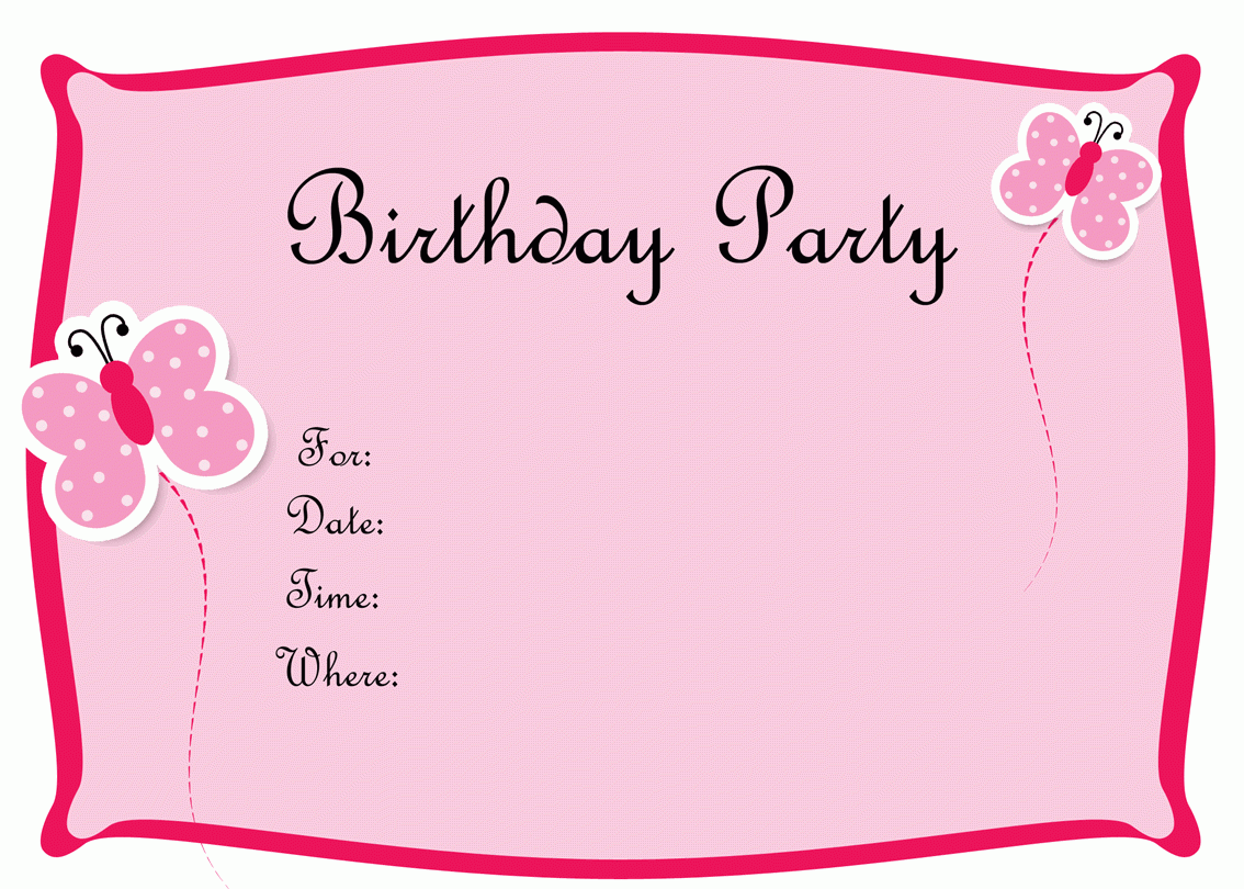 Blank Printable Birthday Invitations Blank Printable Birthday Invitations