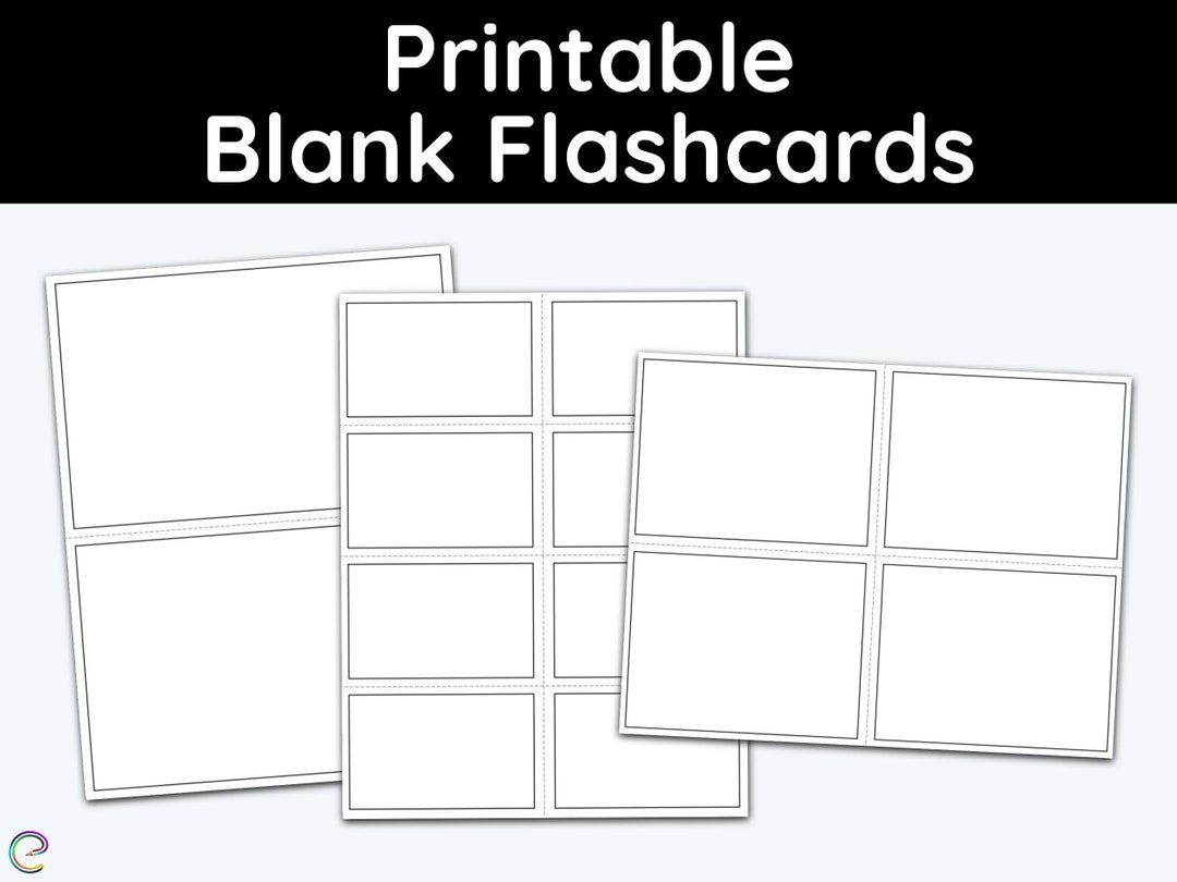 Blank Printable Flash Cards Education Printables Math Printables 