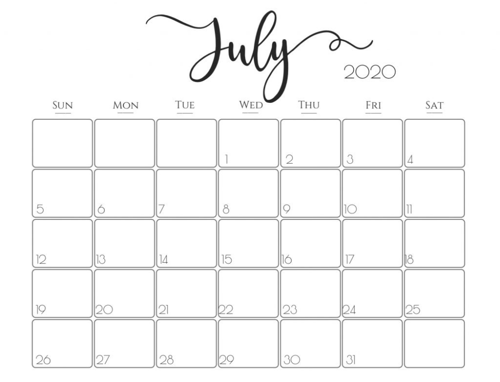 Blank Printable July Calendar Blank Printable July Calendar