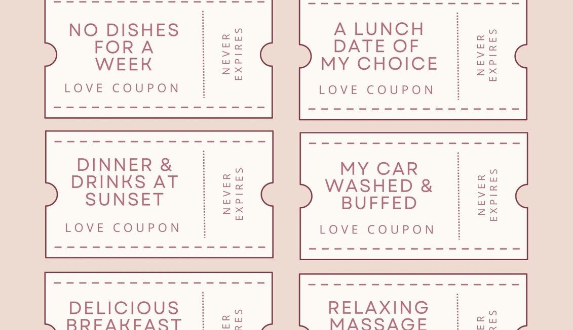 Blank Printable Love Coupons For Him