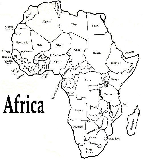 Blank Printable Map Of African Countries Blank Printable Map Of African Countries