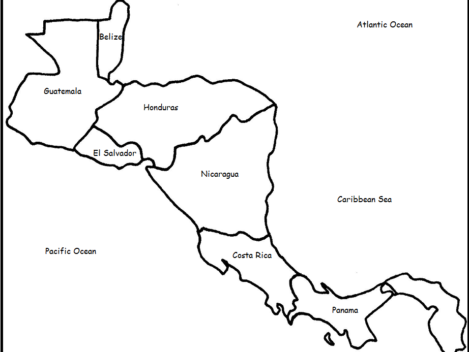Map Of Central America Blank Printable Map Of Central America Blank Printable