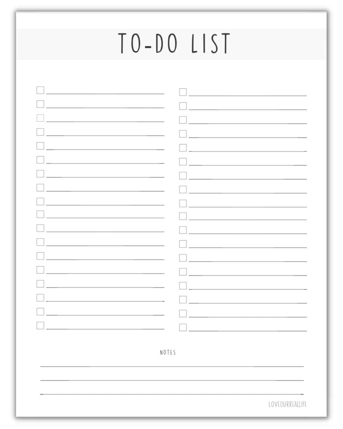 Free Blank Printable Do List Forms