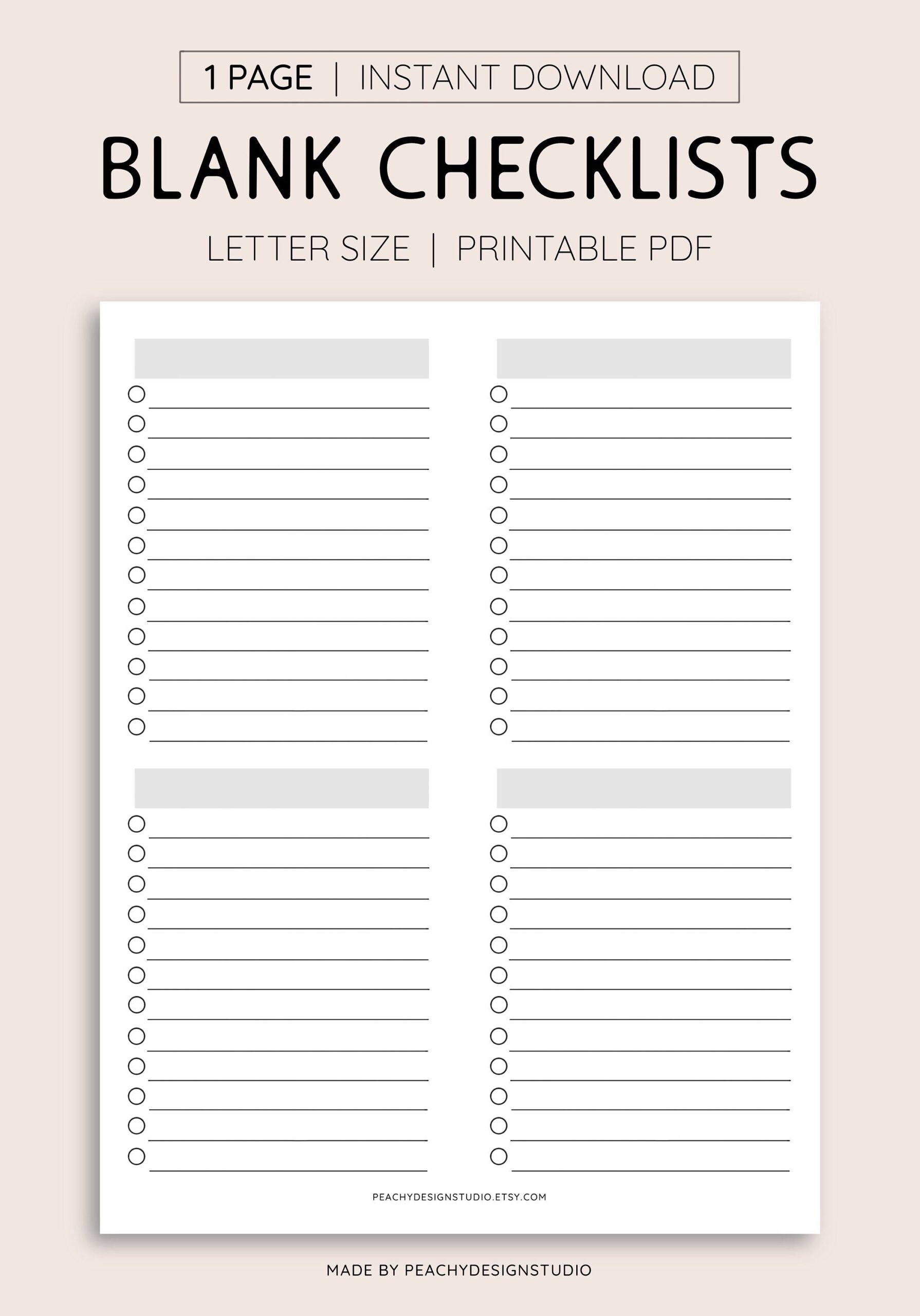 Blank Printable To Do Lists