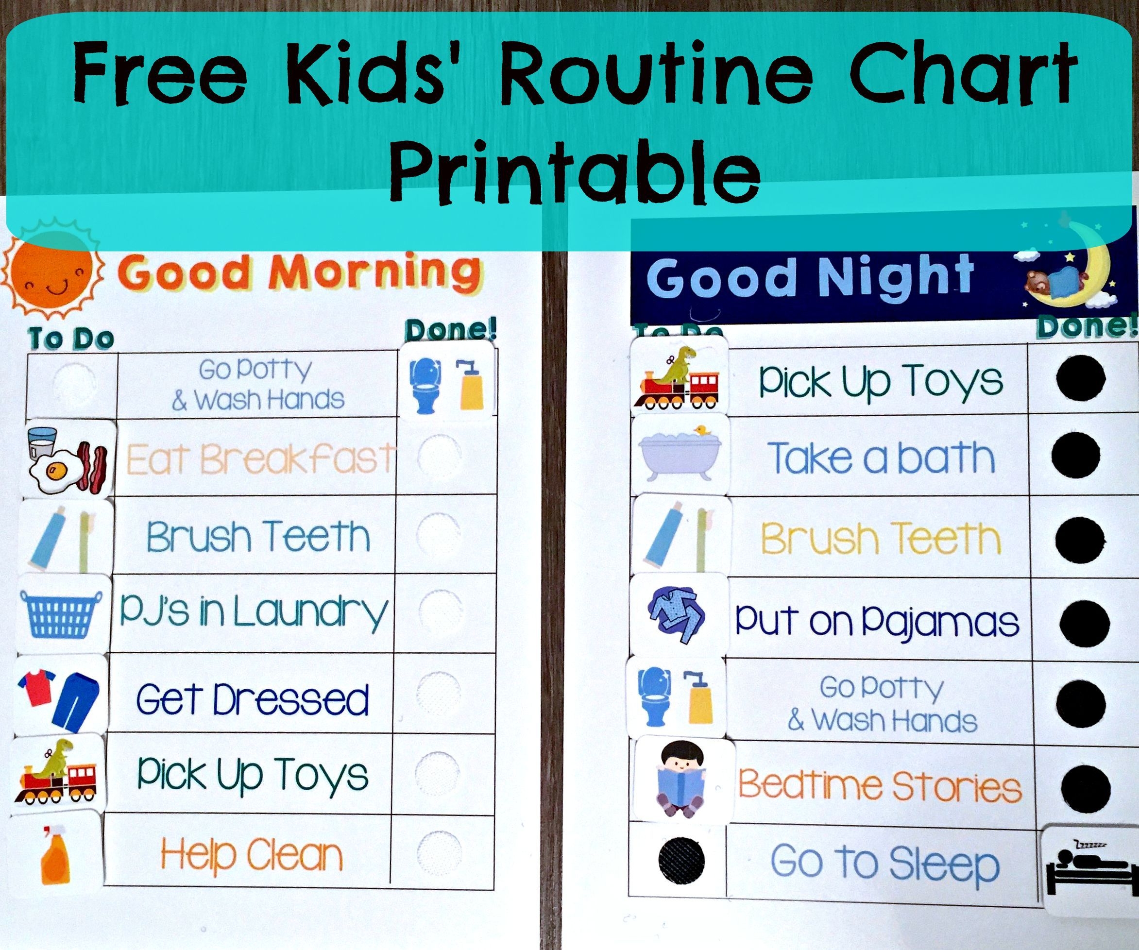 Blank Printable Morninh Routine Chart For Kids