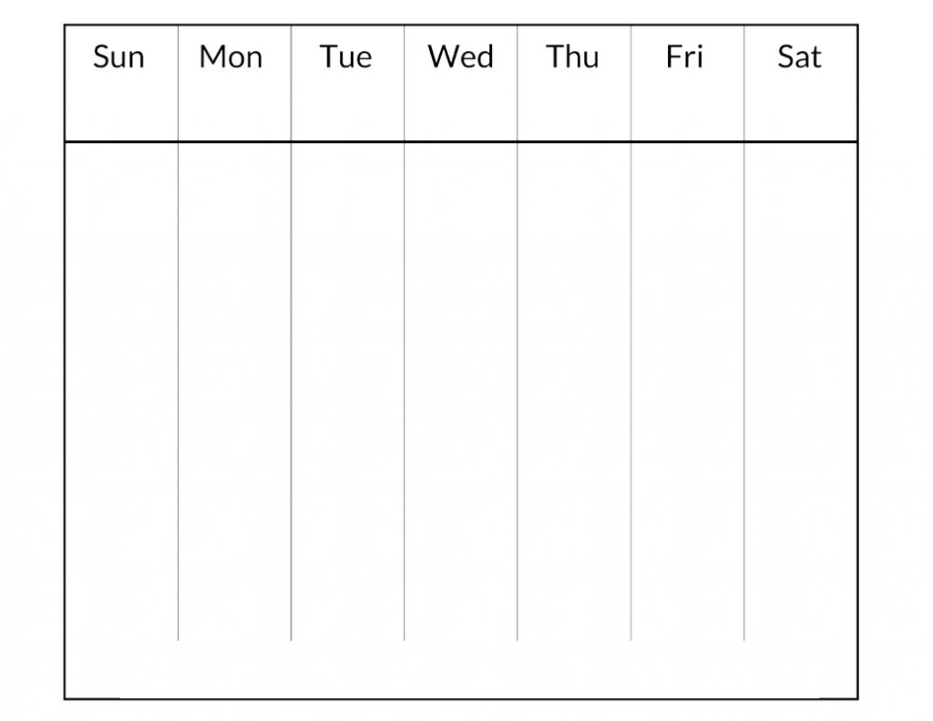 Printable Blank Sheet For The Week