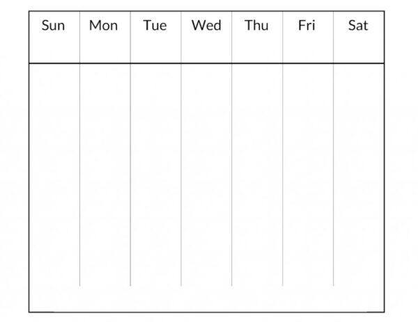 Free Printable Blank Week Long Calendars