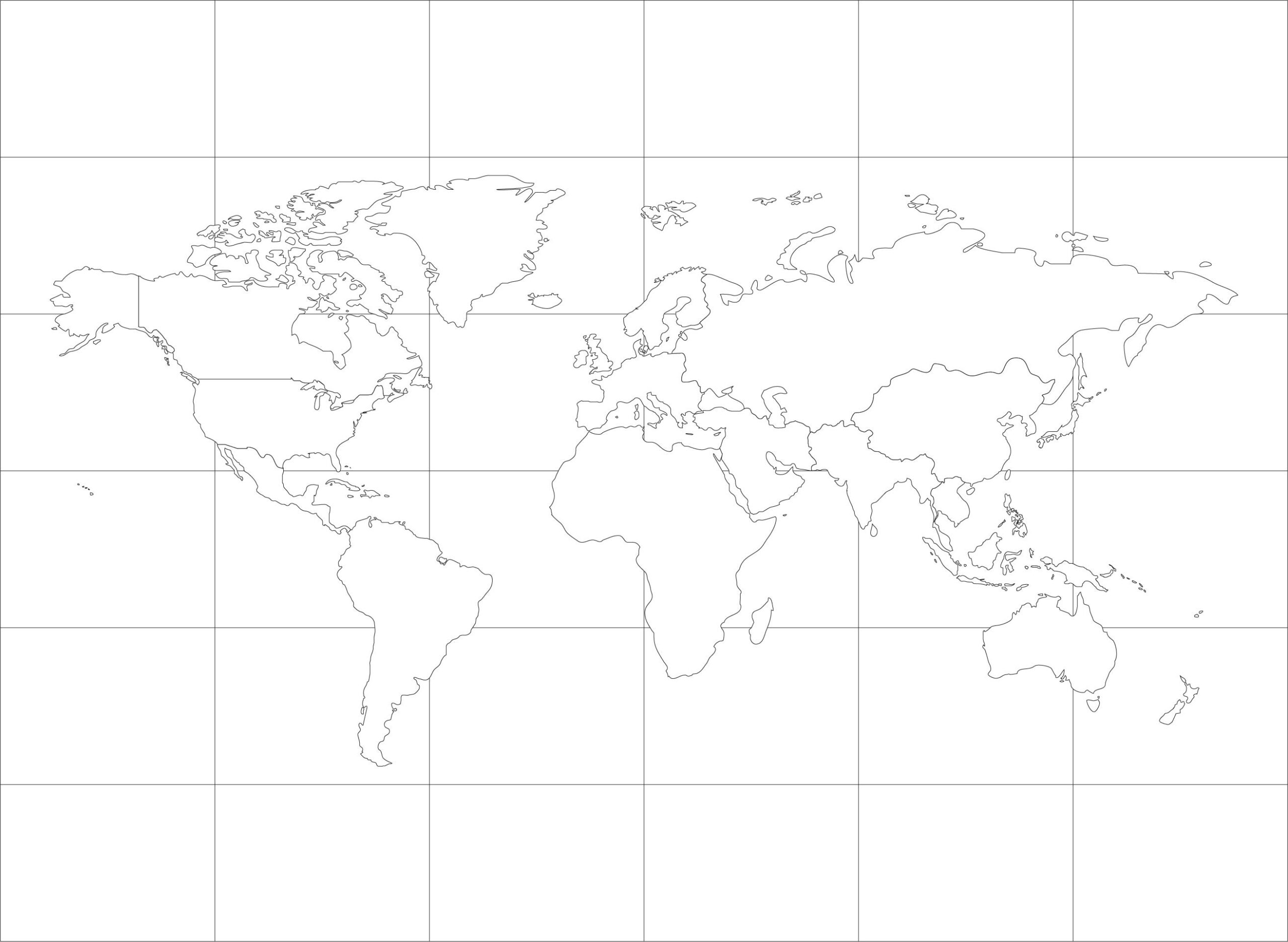 Blank Printable White World Map