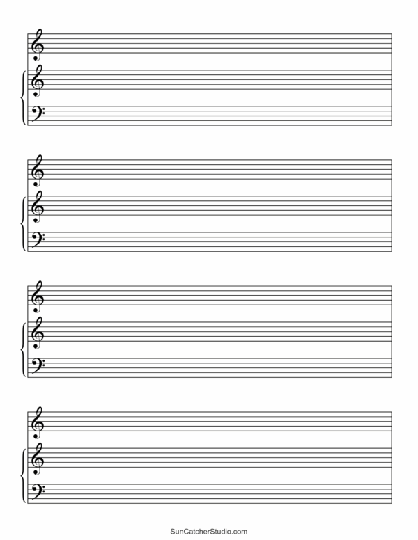 Printable 4 Staff Blank Sheet Music