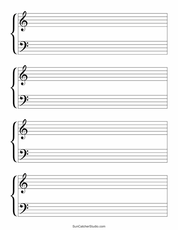 Printable Sheet Music Blank Grand Staff