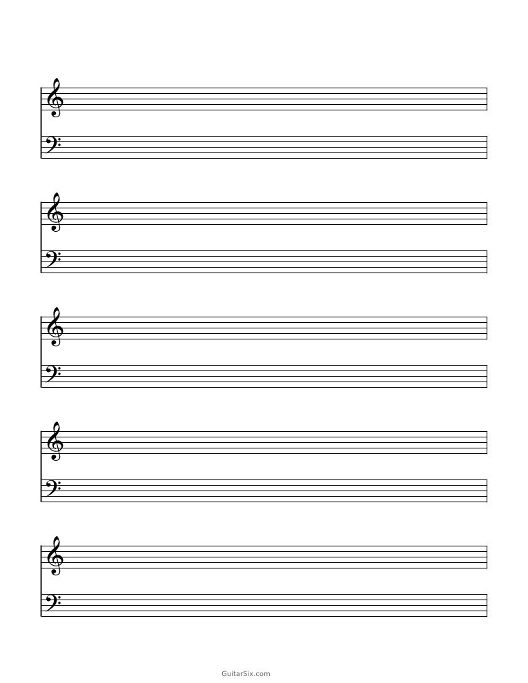 Blank Sheet Music Paper Grand Staff Blank Piano Sheet Music Music 