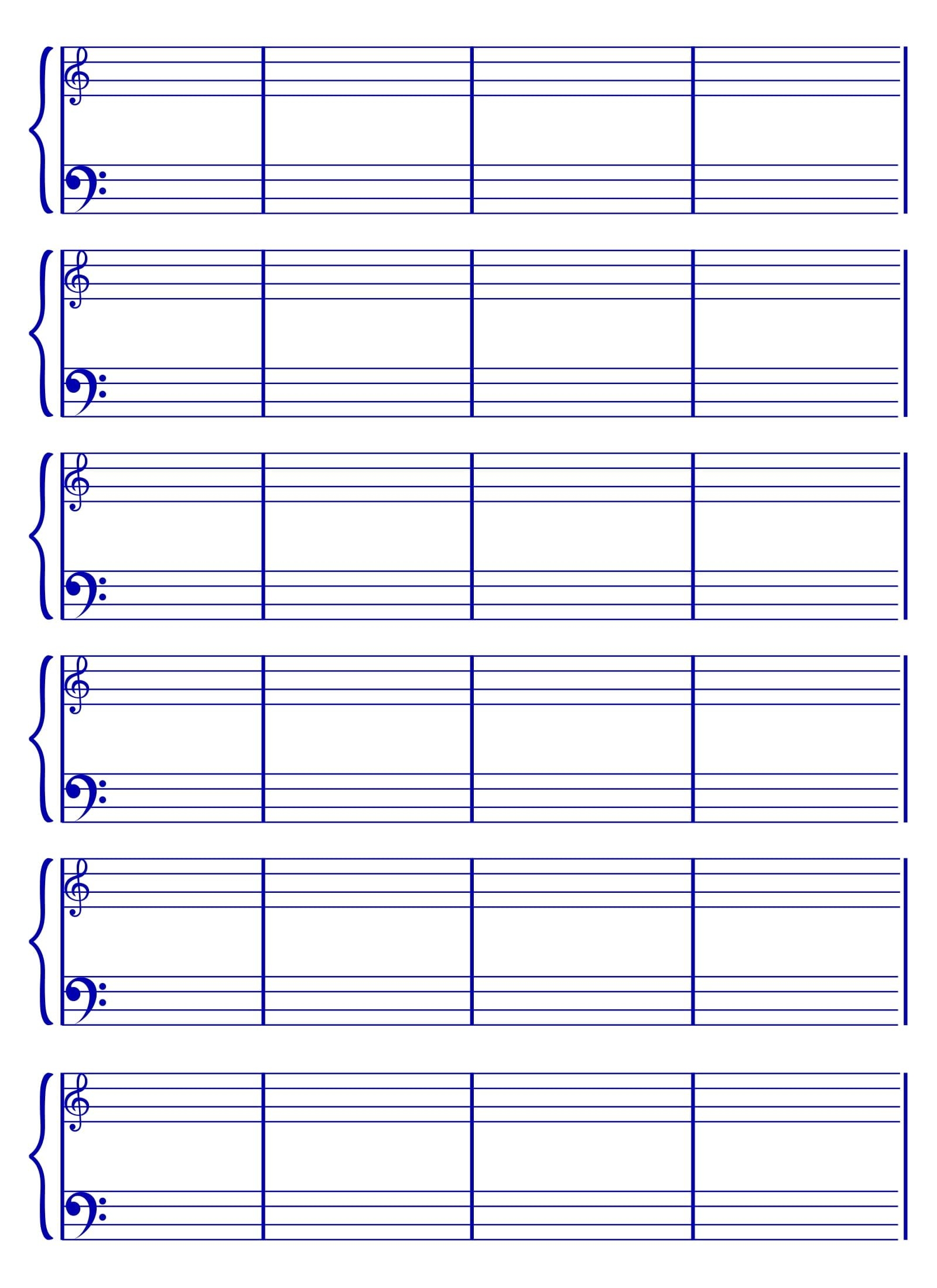 Blank Sheet Music With Bar Lines