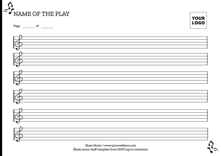 Printable Blank Music To Write Musical Notes Printable Blank Music To Write Musical Notes