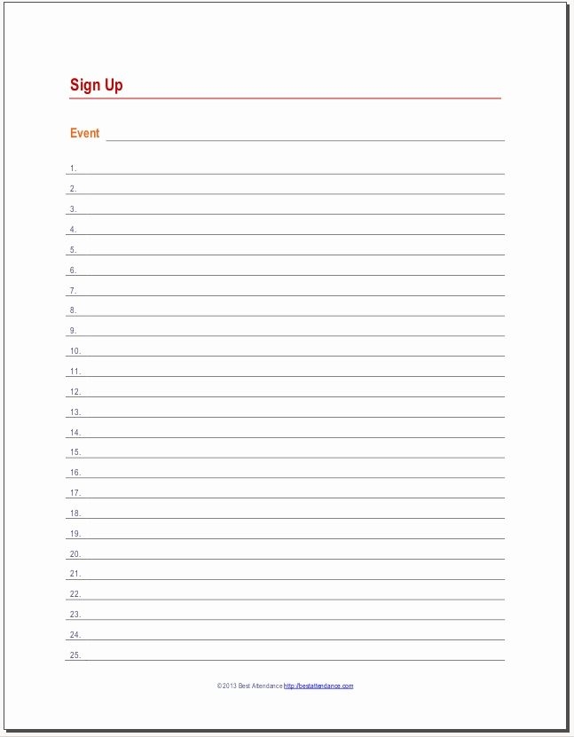 Blank Sign In Sheet Name New Sign Up Sheet Best Attendance Sign Up Blank Sign In Sheet Name New Sign Up Sheet Best Attendance Sign Up
