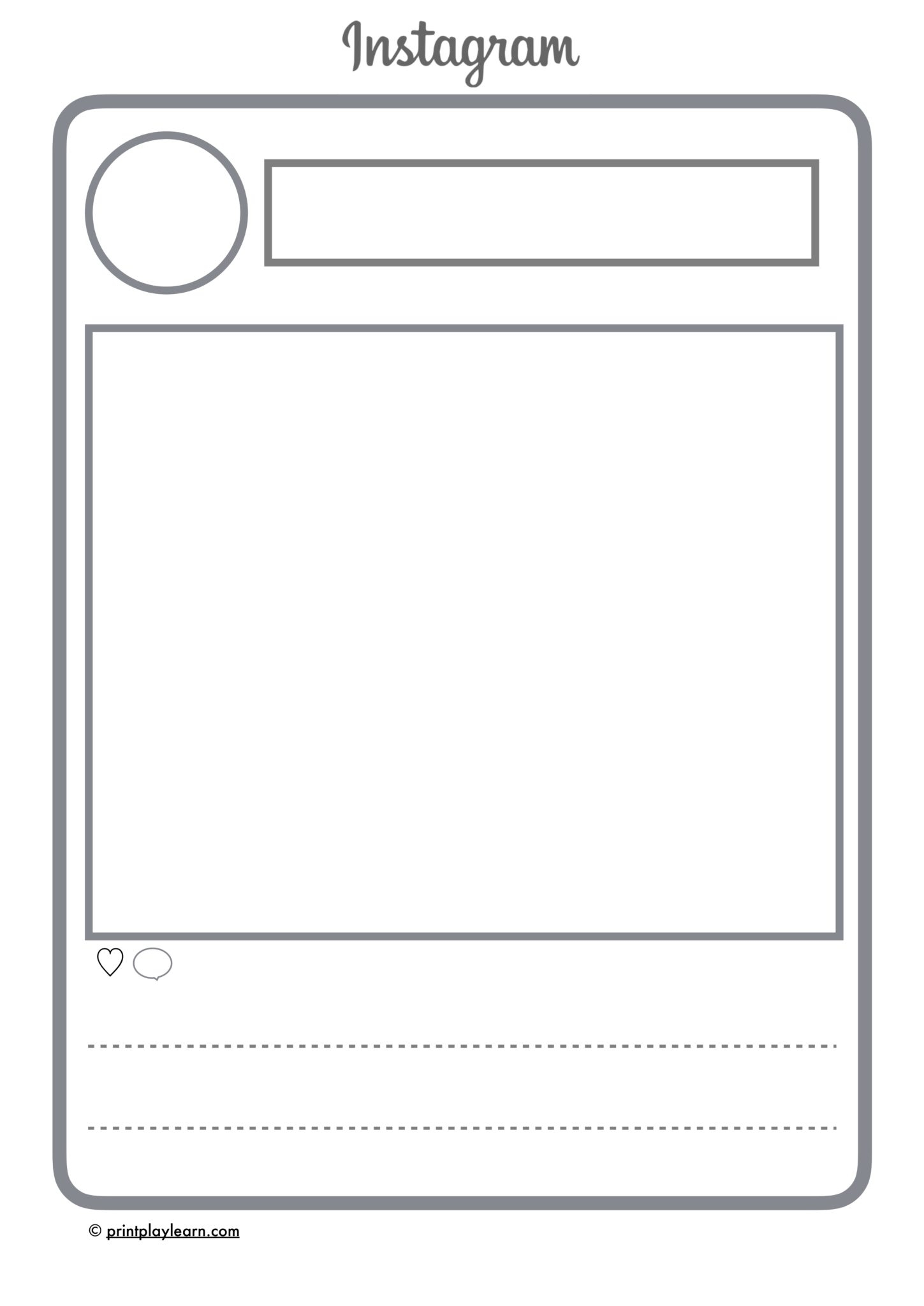 Free Printable Blank Social Media Template
