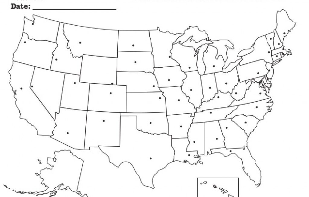 Blank States And Capitals Map Printable Map