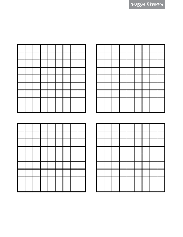 Blank Sudoku Grid For Download And Printing Puzzle Stream