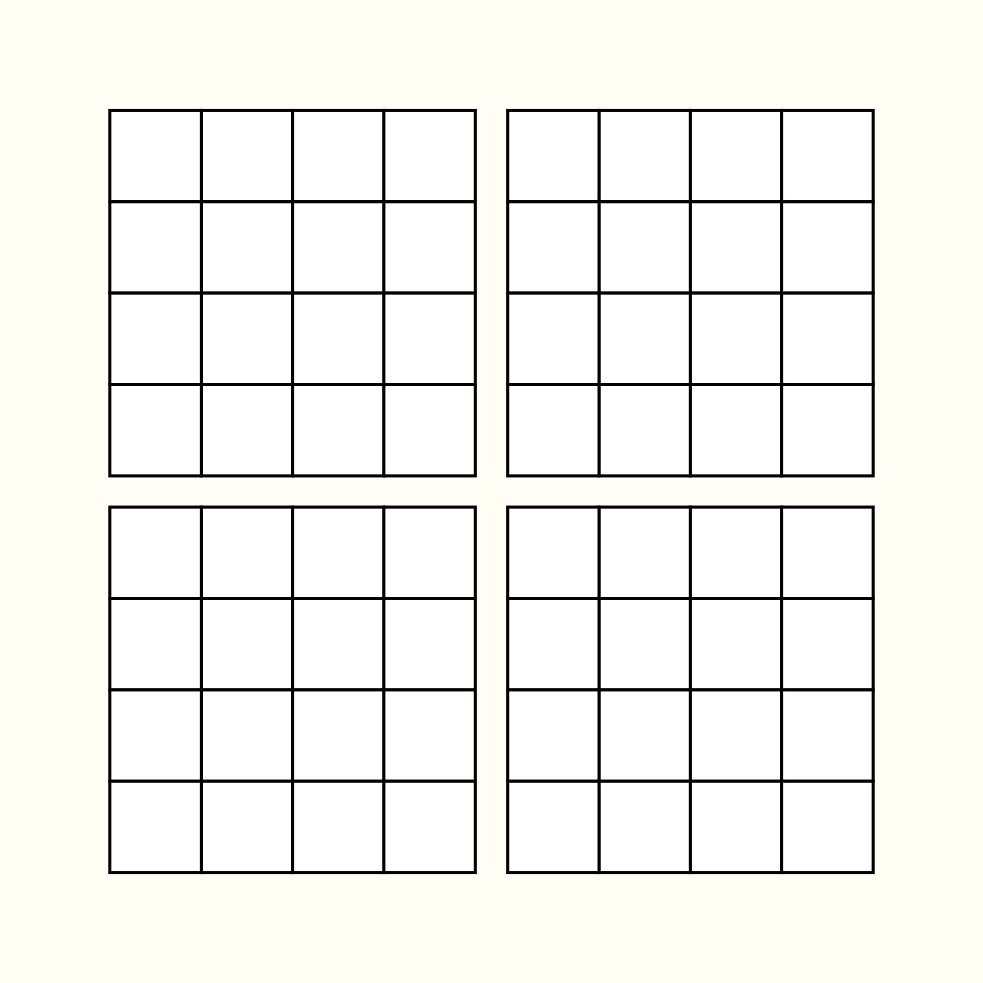 Printable Blank Sudoku Grid 4 Per Page