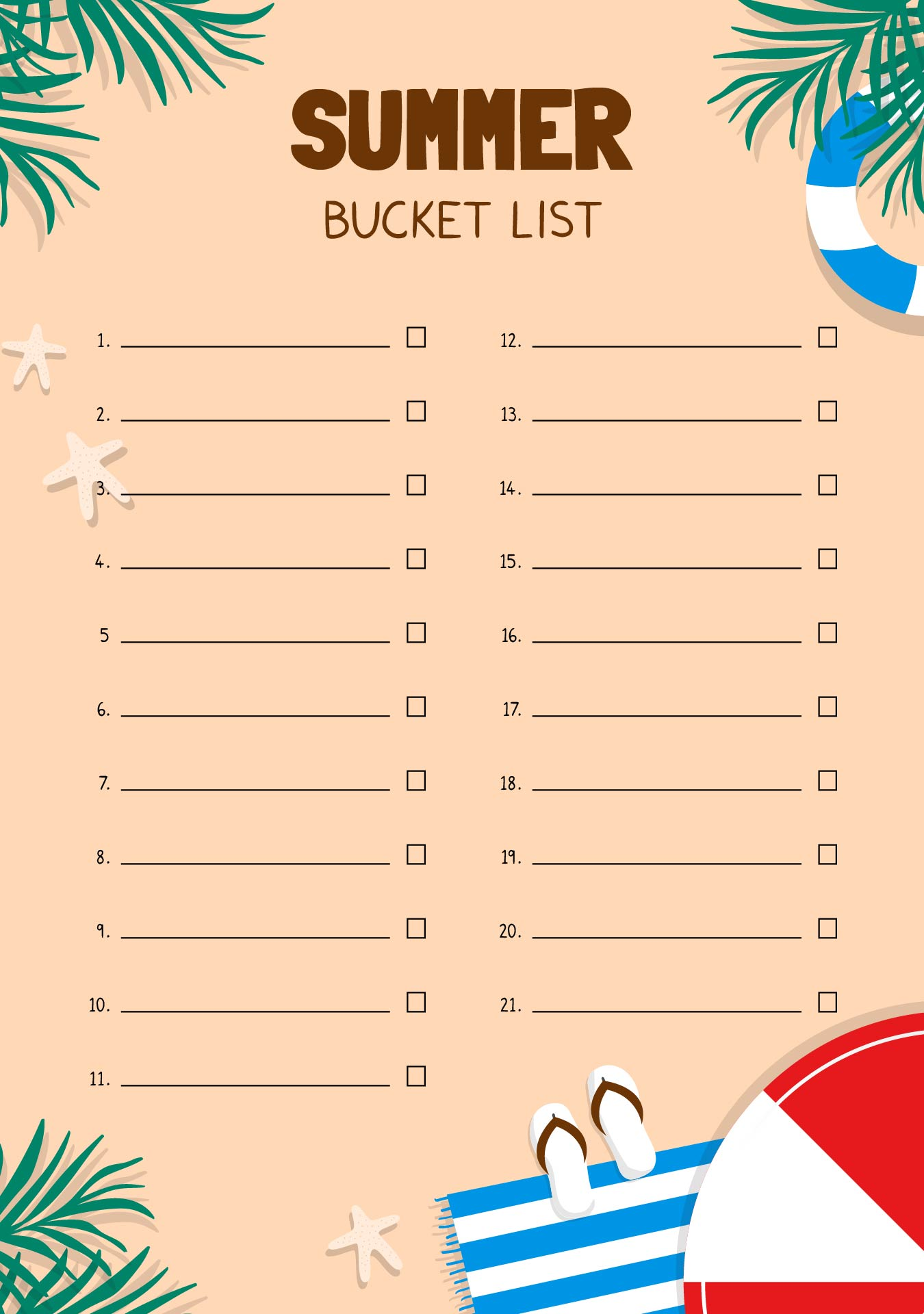 Blank Summer Bucket List 6 Free PDF Printables Printablee Blank Summer Bucket List 6 Free PDF Printables Printablee
