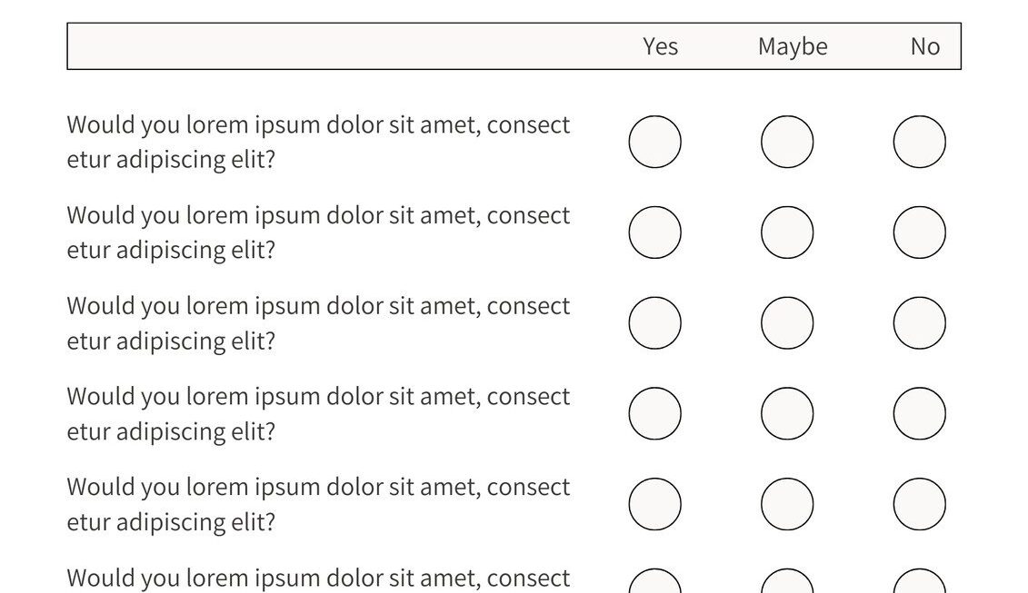 Blank Survey Template Free Printable Online