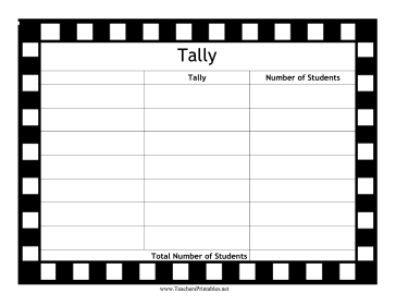 Blank Tally Chart