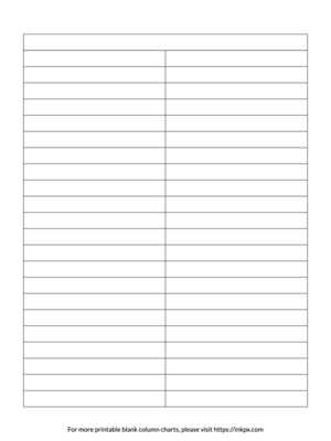 Blank Two Column Table Chart